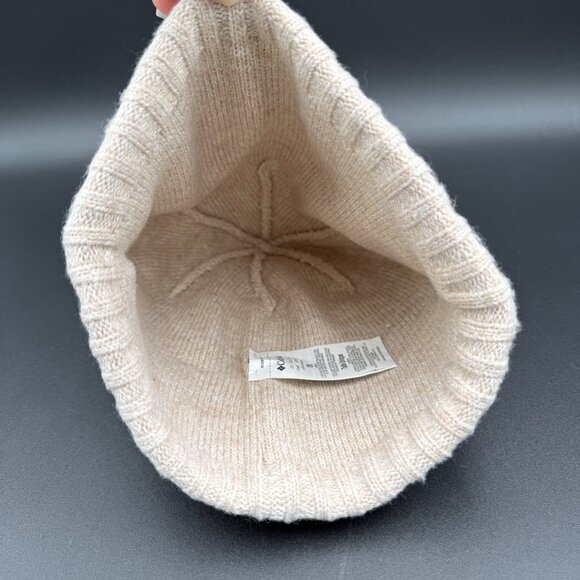 Columbia Beanie Hat Loma Vista Womens Ribbed Knit Dark Stone Cream - Picture 8 of 9